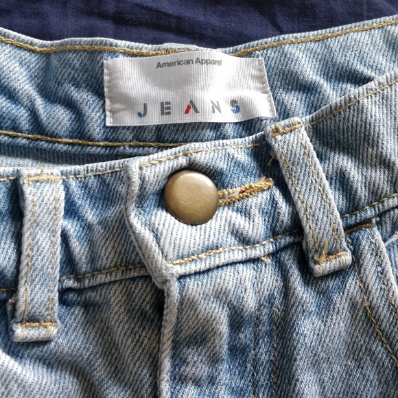 American apparel high waisted denim shorts light - Picture 3 of 5